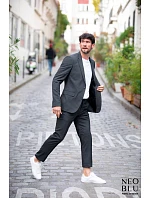 Men Pánské sako anthracite melange model 22500390 - NEOBLU Men Pánské sako anthracite melange model 22500390 - NEOBLU
