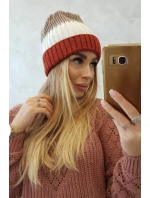 Fleecová čiapka Bojana K265 červená+ecru+beige Fleecová čiapka Bojana K265 červená+ecru+beige