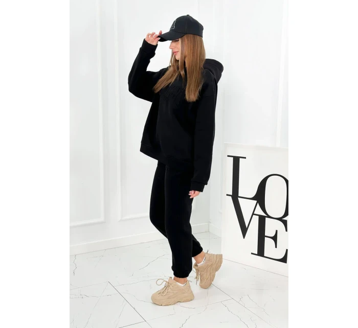 Izolovaná bavlnená súprava, mikina + nohavicami Brooklyn čierny