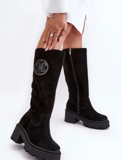 Dámské semišové kotníkové boty černé Lewski model 21636613 - Boto