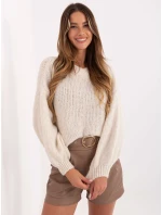 Sweter MI SW model 21418050 jasny beżowy - FPrice Sweter MI SW model 21418050 jasny beżowy - FPrice