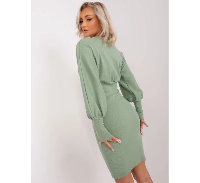 Sukienka RV SK model 18781064 pistacjowy - FPrice Sukienka RV SK model 18781064 pistacjowy - FPrice