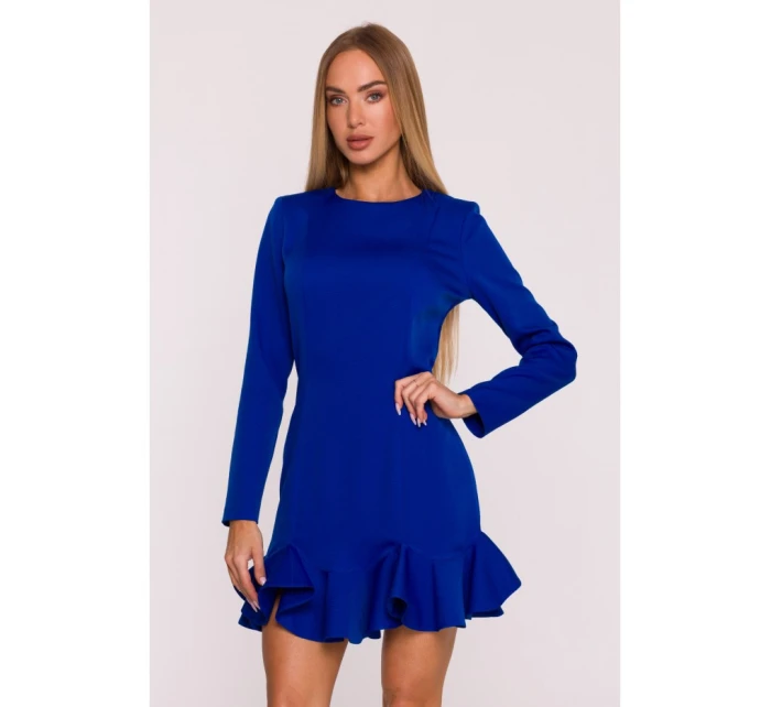 model 21296141 Šaty s volánkovým lemem královská modř - Moe