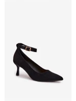 Eko semišové lodičky Devoria - čierne Eko semišové lodičky Devoria - čierne