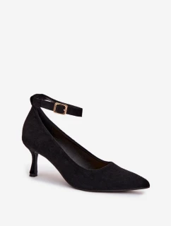 Eko semišové lodičky Devoria - čierne