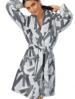 Dámsky župan YI2222688F 031 sivý - DKNY