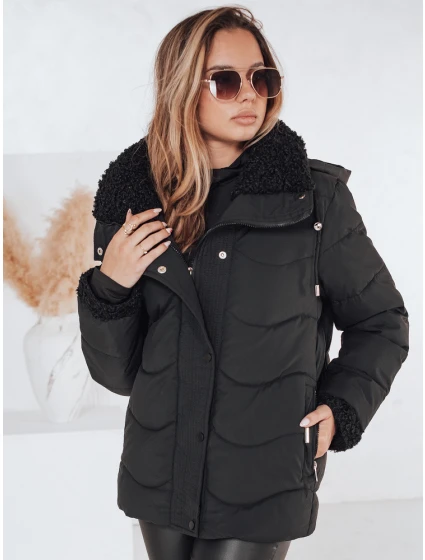 Dámská prošívaná zimní bunda s kapucí černá Dstreet model 21990453 - FashionStreet