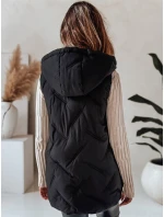 Dámska prešívaná vesta s kapucňou čierna FashionStreet TY5105