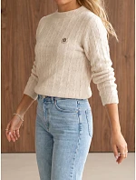 Sweter damski z beżowy model 22554759 - FashionStreet Sweter damski z beżowy model 22554759 - FashionStreet
