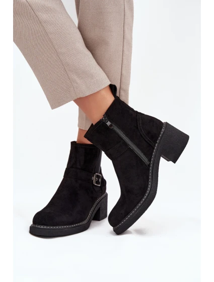 Dámské kotníkové boty na s přezkou černé model 21707424 - Boto Dámské kotníkové boty na s přezkou černé model 21707424 - Boto