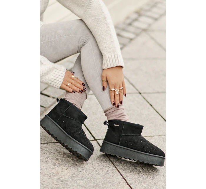 Sněhule se zdobením na platformě Big Star model 21676183 černé - Big Star Shoes Sněhule se zdobením na platformě Big Star model 21676183 černé - Big Star Shoes