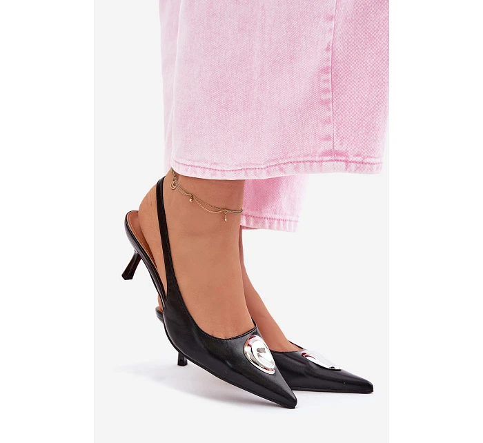 Dámské sandály na podpatku s ozdobným detailem Isadora