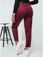 Dámské kalhoty v jedné velikosti s páskem vínové Dstreet model 21981960 - FashionStreet