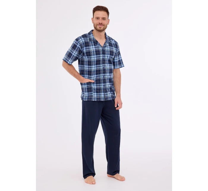 Pánské rozepínací pyžamo model 20330306 kr/r 3XL5XL - Cornette Pánské rozepínací pyžamo model 20330306 kr/r 3XL5XL - Cornette