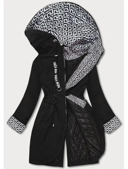 Černá dámská bunda parka s kapucí model 18059026 - S'WEST