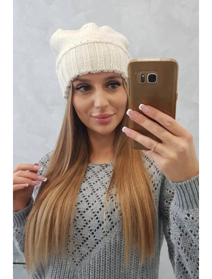 Dámska čiapka Danuta K331 dark ecru