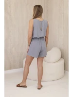 Krátky overal s ozdobnou čipkou sivý Krátky overal s ozdobnou čipkou sivý