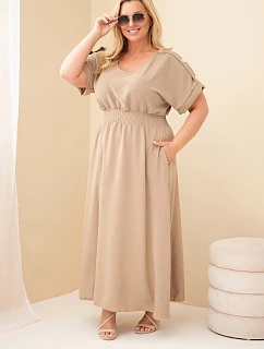 Dámské šaty Plus Size s model 22159129 pasem fango - K-Fashion