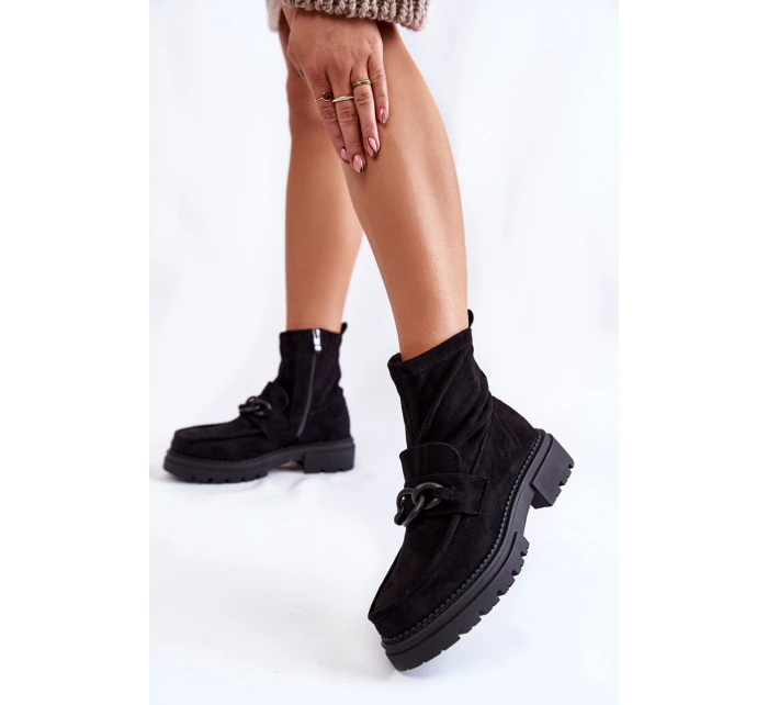 Dámské semišové kozačky  Černe model 21602464 - Boto