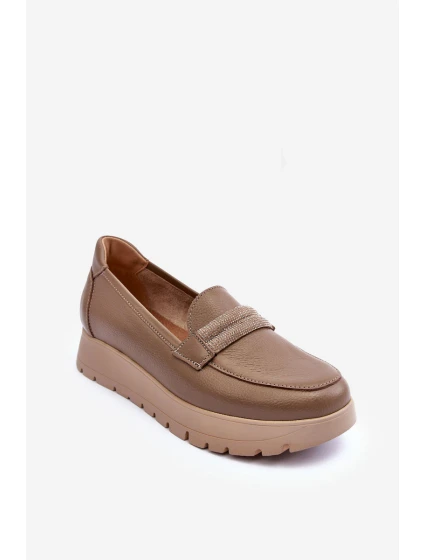 Kožené polobotky na platformě s ozdobou model 21634887 - Boto