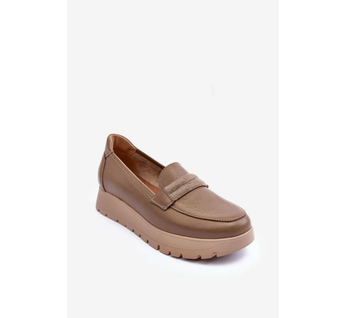 Kožené polobotky na platformě s ozdobou model 21634887 - Boto