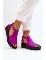 Zazoo 2914 Sandały Damskie Zamszowe Fuksja