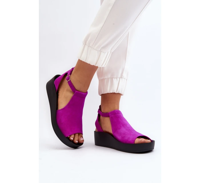 Zazoo 2914 Sandały Damskie Zamszowe Fuksja