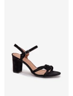Dámské sandály na podpatku černé model 21703966 - Boto