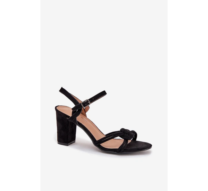 Dámské sandály na podpatku černé model 21703966 - Boto