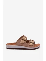 Dámské pantofle Béžové s přezkami model 22094896 - Inblu