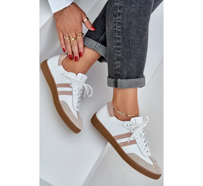 Dámske kožené čižmy N1068 white and beige - Zazoo