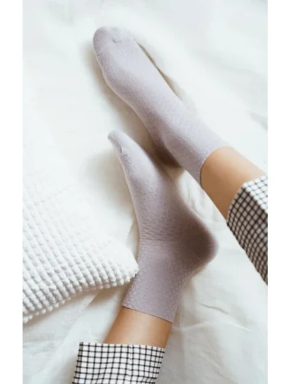 Ponožky Steven art.125 Bambusové dámske kockované bez potlače 35-40