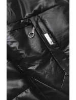 Čierna lesklá dámska bunda (B9751)