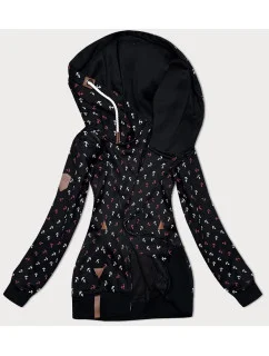 Černá hrubší mikina se zipem a se vzorem model 21310430 - 6&8 Fashion