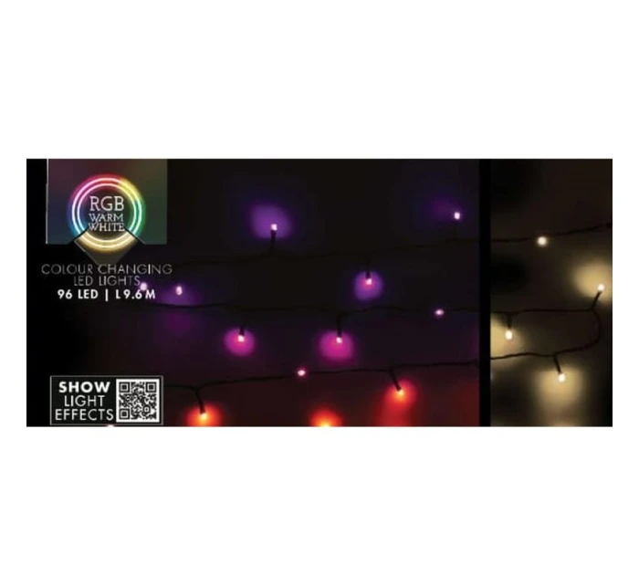 VIANOČNÝ STROMČEK SVETELNÁ REŤAZ 96 LED RGB S DIAĽKOVÝM OVLÁDANÍM