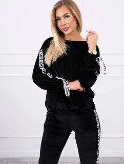 model 21753118 velurová sada černá - K-Fashion