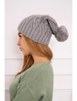 Fleecová čepice Paulina model 18750179 šedá - K-Fashion Fleecová čepice Paulina model 18750179 šedá - K-Fashion