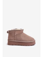 Moderní nízké zimní boty z semiše v khaki model 21644774 - Boto