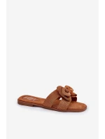 Płaskie Klapki Damskie Z Kokardką Camel Tobin