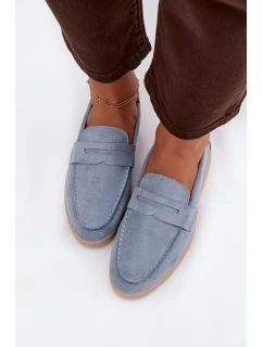 Dámské mokasyny z eko semiše modré Renelia