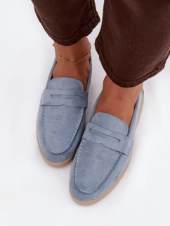 Dámské mokasyny z eko semiše modré Renelia