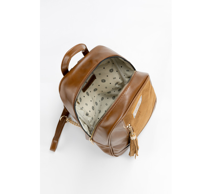 Monnari Tašky Dámsky textilný batoh so strapcami Brown