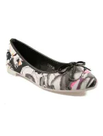 Unikátny čierne dámske baleríny s kvetmi Unikátny čierne dámske baleríny s kvetmi