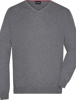 JN Pánský svetr s výstřihem do V 02.0 grey heather model 22487917 - Daiber
