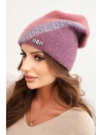 Dámska čiapka z modalu a viskózy s ozdobným gombíkom v ecru farbe Dámska čiapka z modalu a viskózy s ozdobným gombíkom v ecru farbe