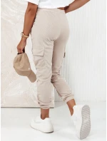 Dámske pruhované nohavice CHICCORD beige FashionStreet UY2174 Dámske pruhované nohavice CHICCORD beige FashionStreet UY2174
