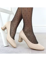 Sergio Leone W SK415B béžové lodičky na podpätku