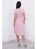 Šaty s model 18742108 krátké rukávy, pudrově růžové - K-Fashion Šaty s model 18742108 krátké rukávy, pudrově růžové - K-Fashion