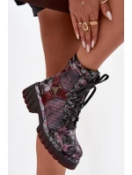 Kožené workery dámské model 21714221 bordó - Maciejka