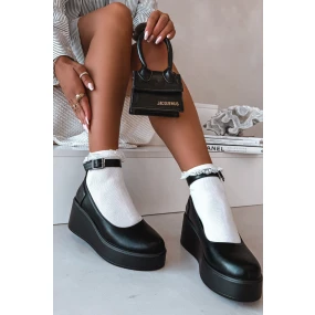 Dámské polobotky na platformě s páskem Černé model 21937796 - Boto